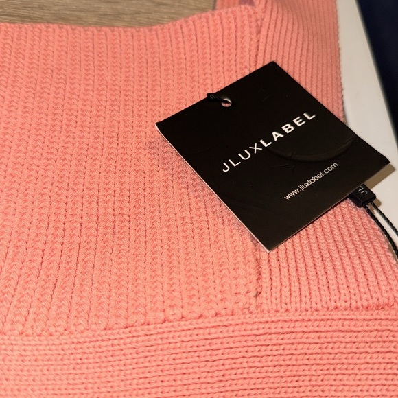 Jluxlabel cropped top adjustable belted back peachy pink XL NEW stretch - Picture 2 of 6